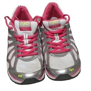 Ryka Fantastic Plus white, pink, gray lace up sneakers women's 7M